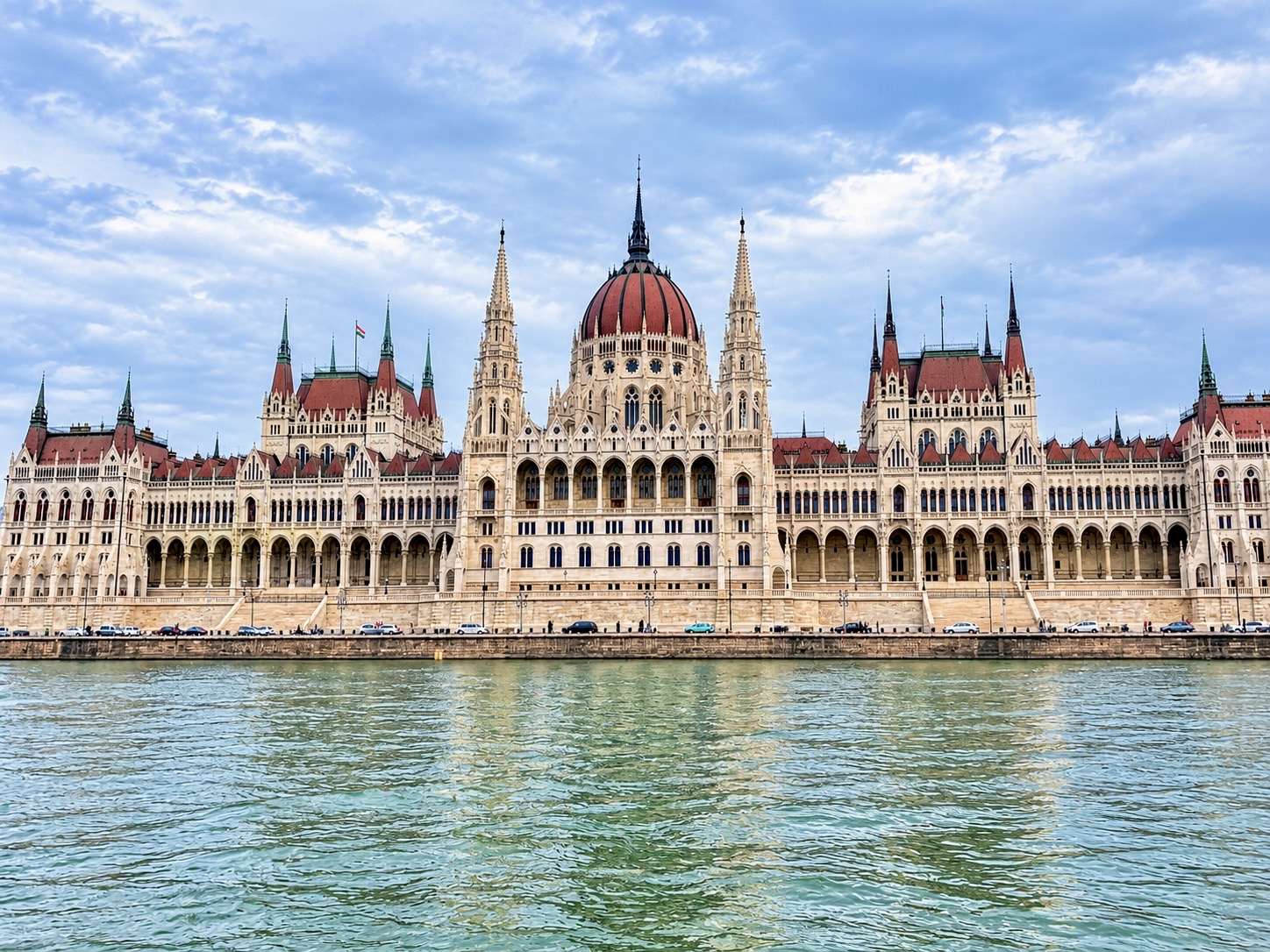 The Hungarian Parliament Building on the Danube River in Budapest